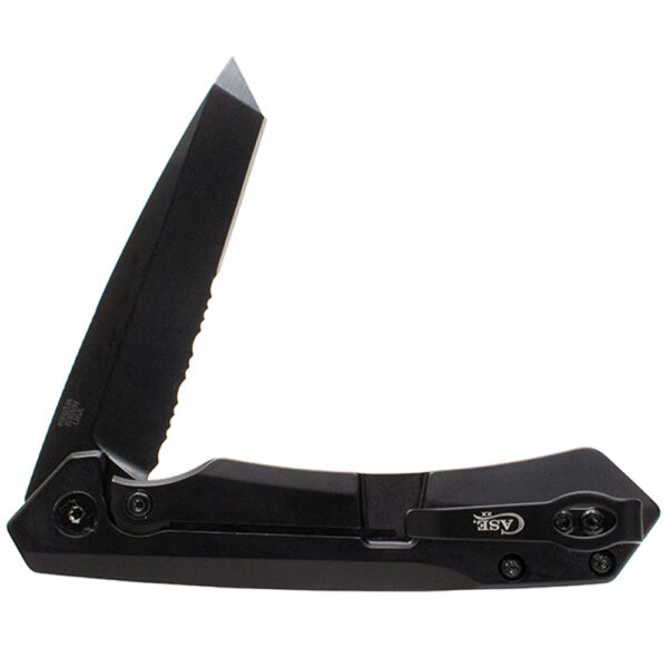 Mission Series Marbled Carbon Fiber S35VN Tanto DLC-Coated Serrated Blade Kinzua® - Image 2