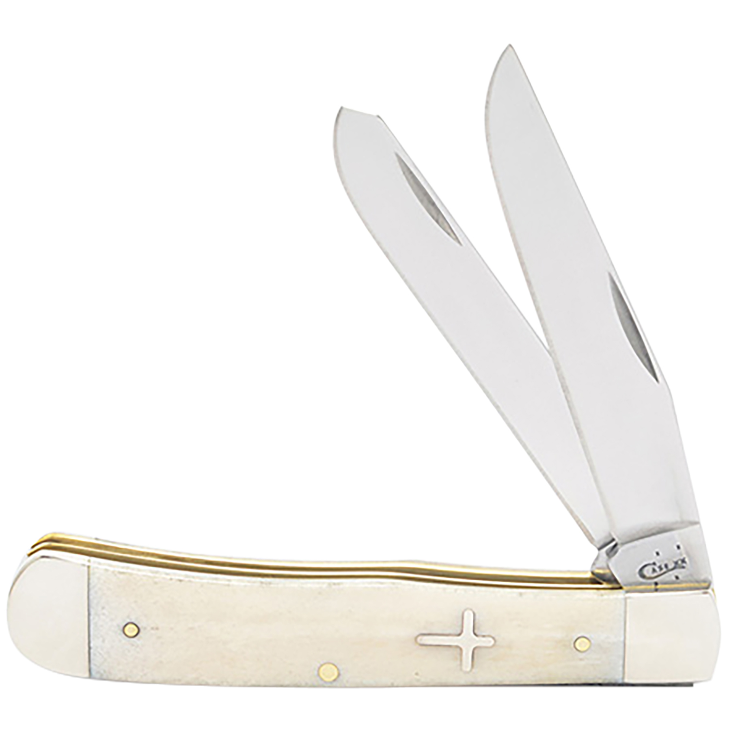 Smooth Natural Bone Cross Shield Trapper