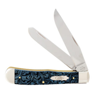 SMOOTH MEDITERRANEAN BLUE BONE WESTERN TOOLED TRAPPER