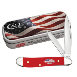 Smooth Red Synthetic American Flag Peanut Gift Tin Set