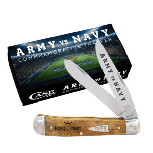 Scrolled & Numbered Antique Bone Army vs Navy Medal of Honor Trapper Gift Set