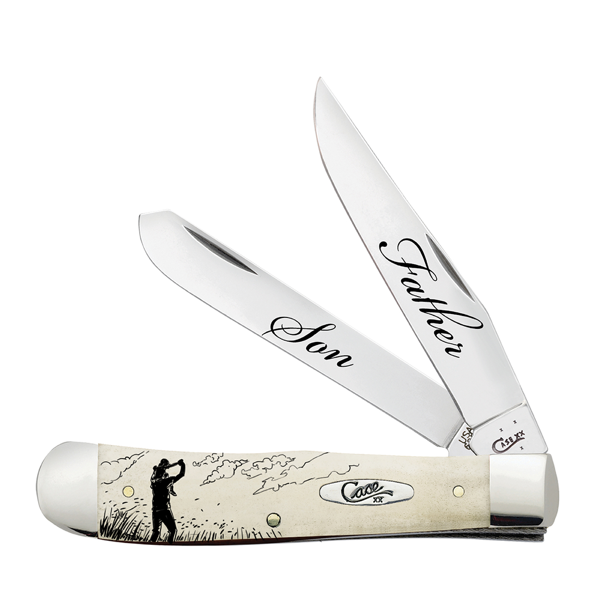Father & Son Smooth Natural Bone Trapper Gift Set - Image 2