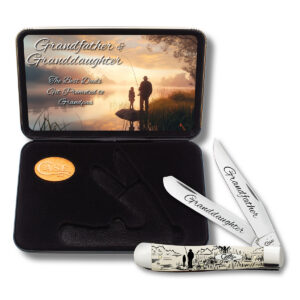 Grandfather & Granddaughter Smooth Natural Bone Trapper Gift Set